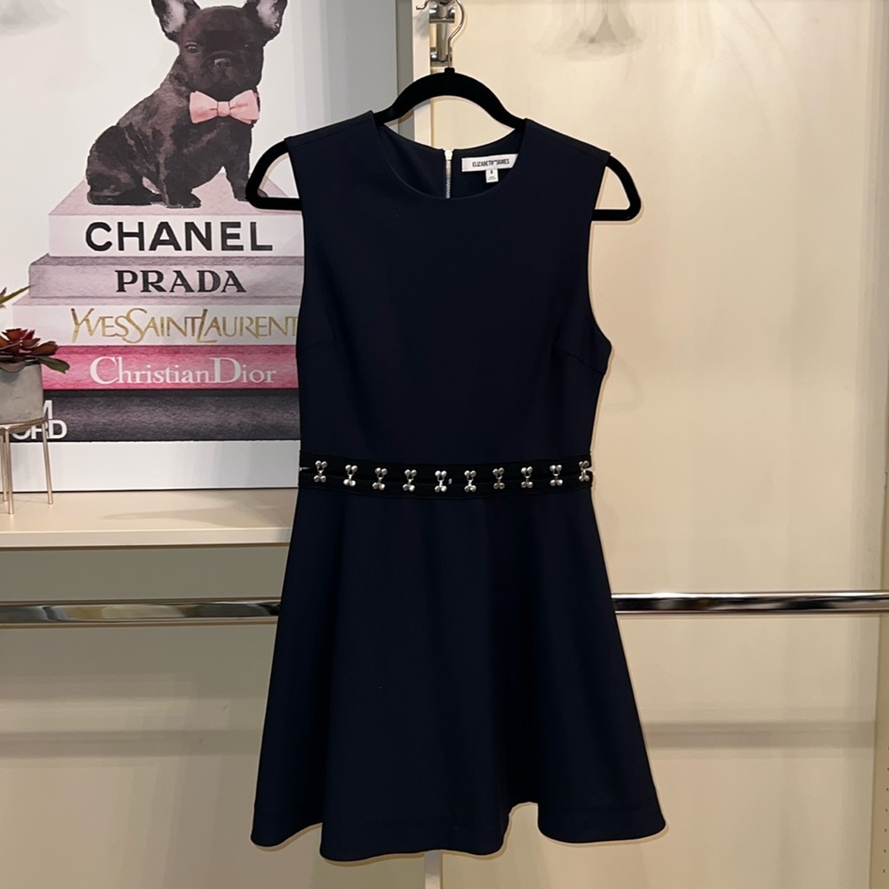 Elizabeth and James Navy Cutout Waist Dress, Size 6, Gently Used